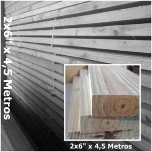 Tirante 2x6 pino cepillado x 4,5 metros